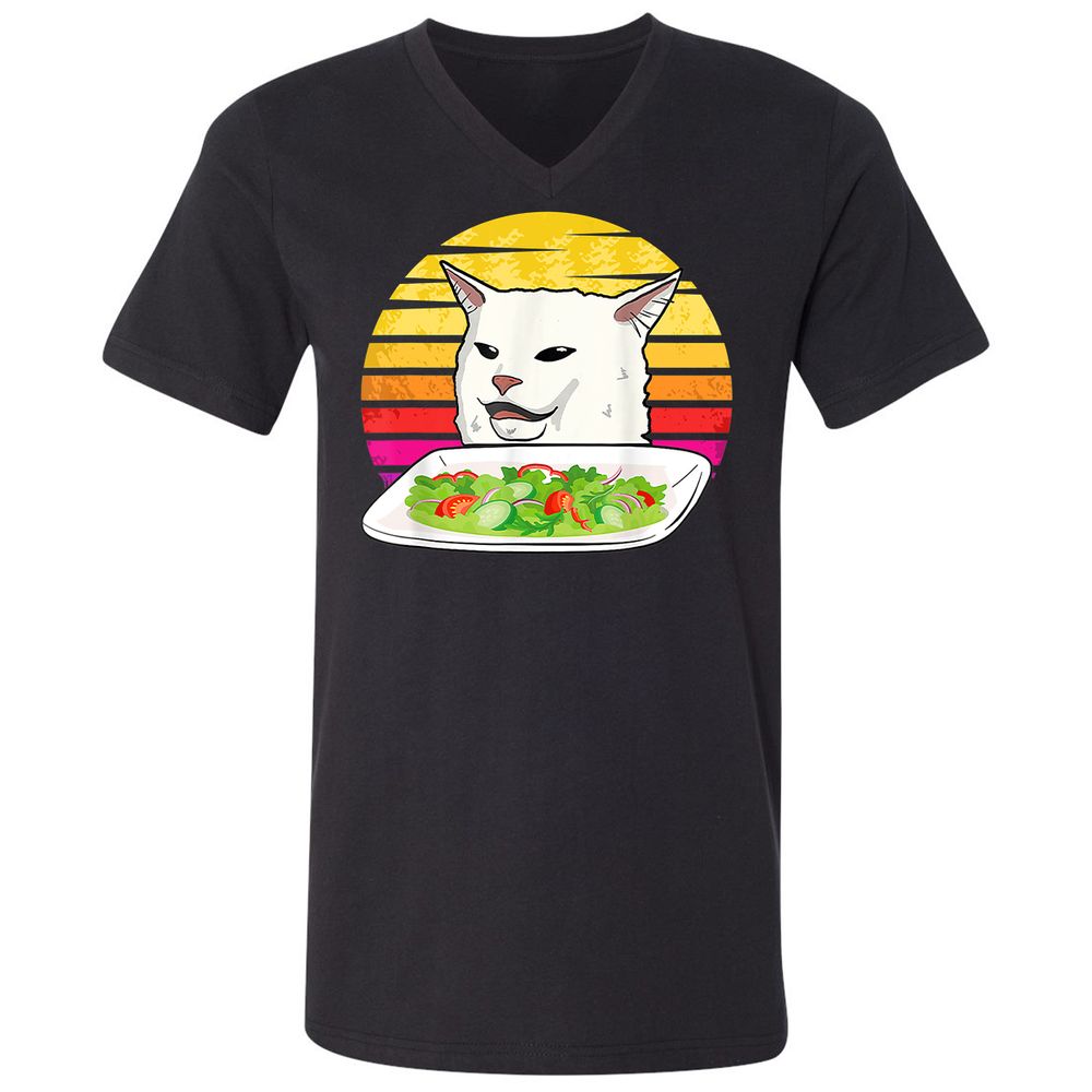 Unisex V-Neck T-Shirt - 3D3DDKXJ - Black - 1