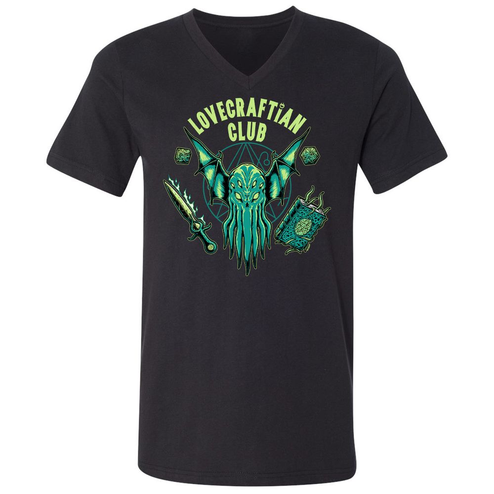 Unisex V-Neck T-Shirt - T4U2NFB5 - Black - 1