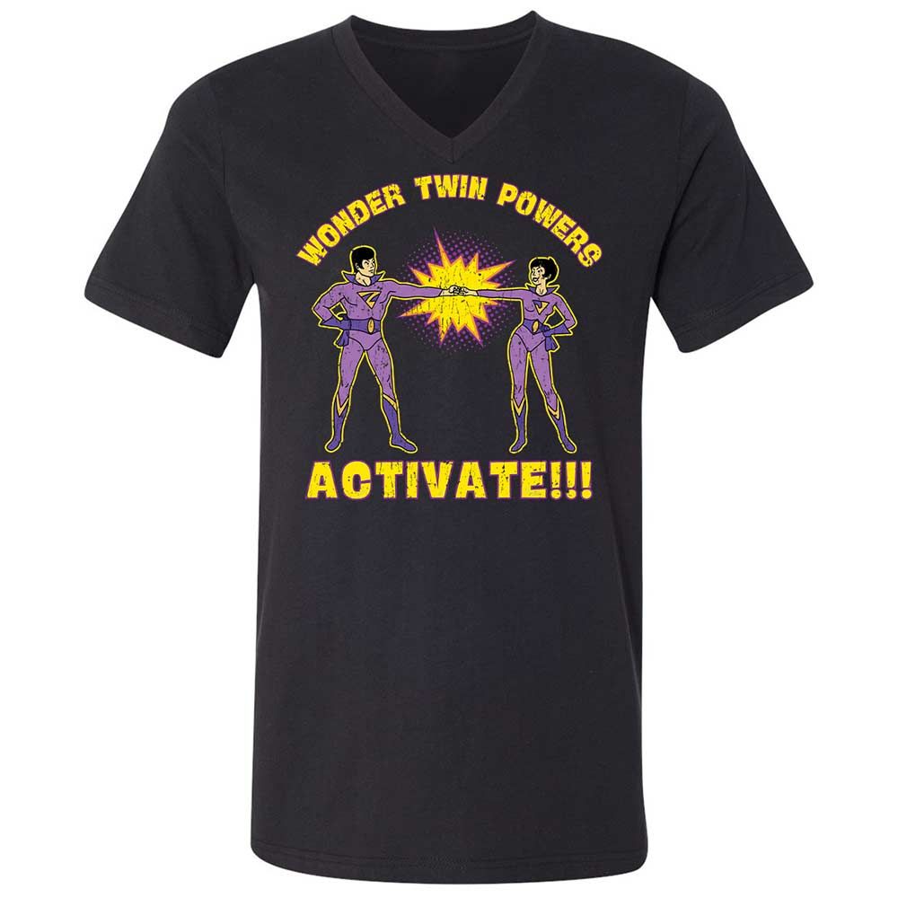Unisex V-Neck T-Shirt - UQPFUBGY - Black - 1