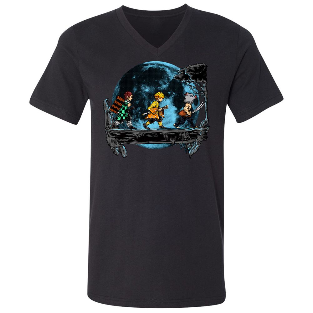 Unisex V-Neck T-Shirt - 97V2UERL - Black - 1