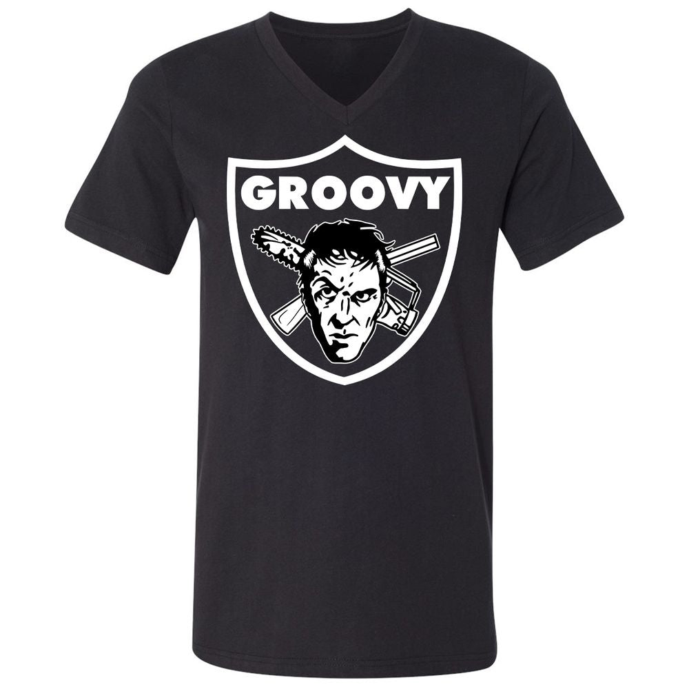 Unisex V-Neck T-Shirt - JSKTWD27 - Black - 1
