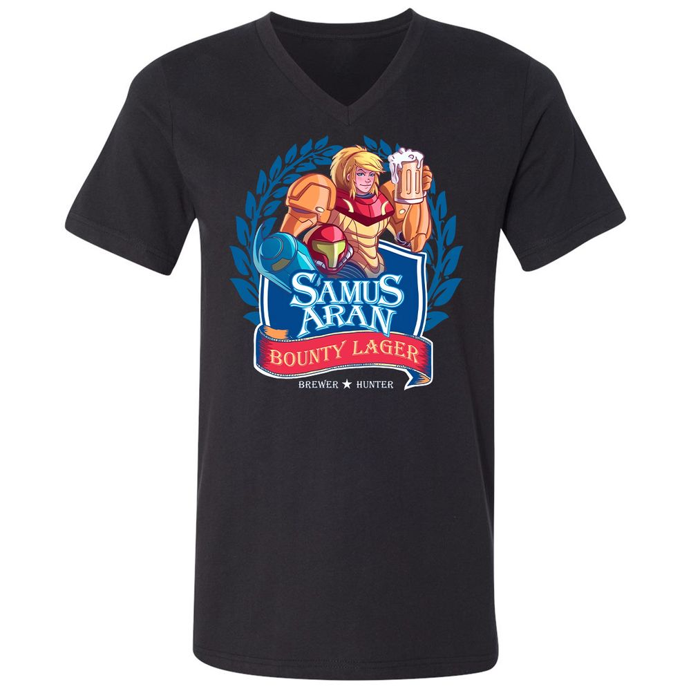 Unisex V-Neck T-Shirt - ZVN2KC5K - Black - 1