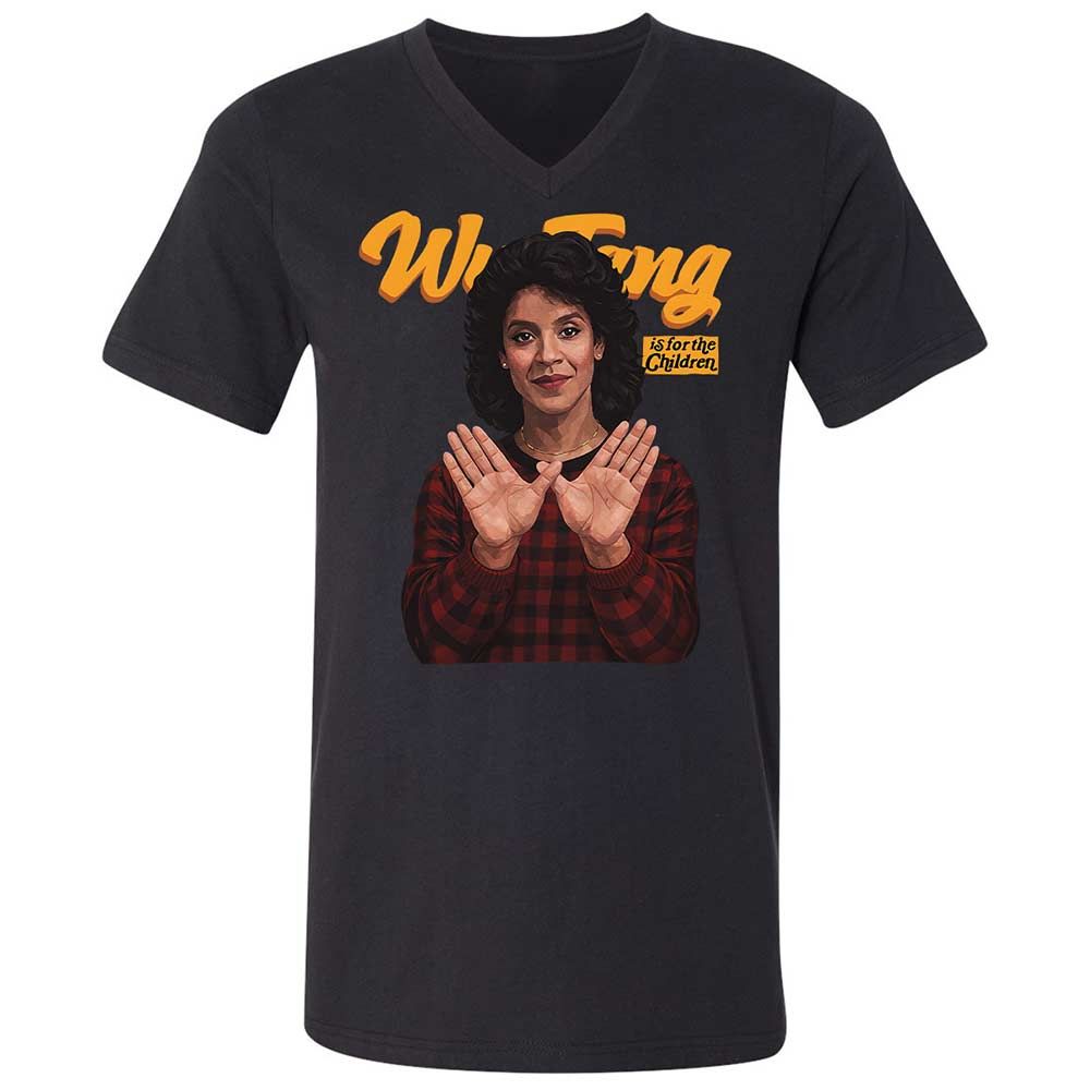 Unisex V-Neck T-Shirt - NBEL4DBQ - Black - 1