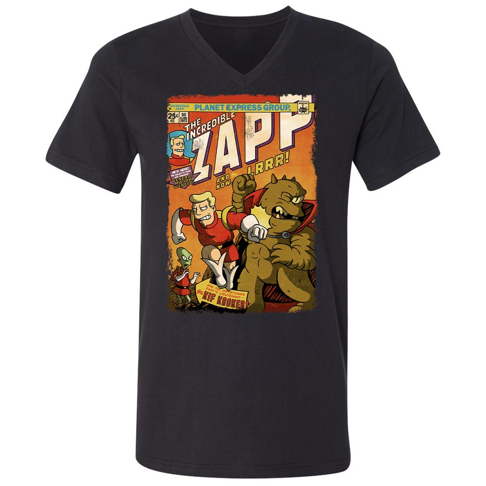 Unisex V-Neck T-Shirt - NPD6H9JB - Black - 1