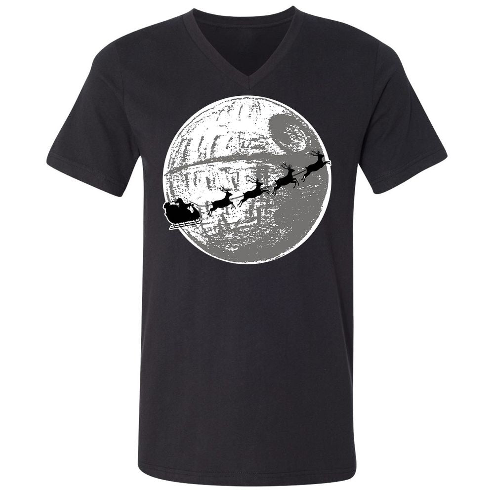 Unisex V-Neck T-Shirt - D5S73ZXZ - Black - 1