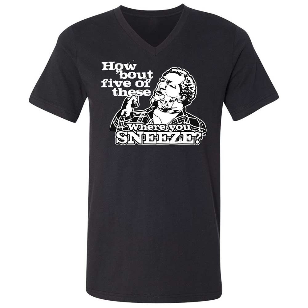 Unisex V-Neck T-Shirt - V7N95X4V - Black - 1