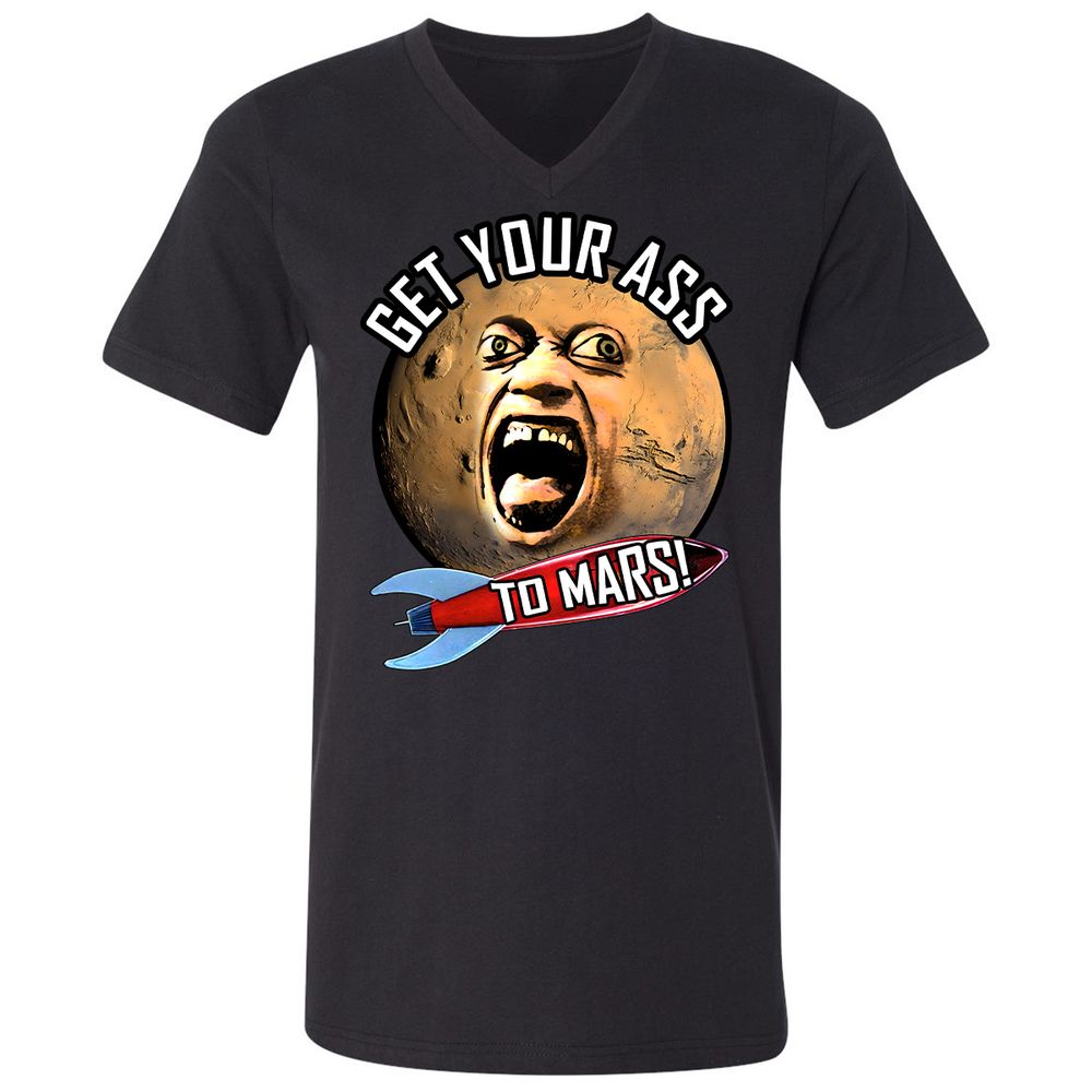 Unisex V-Neck T-Shirt - E82U1GUC - Black - 1
