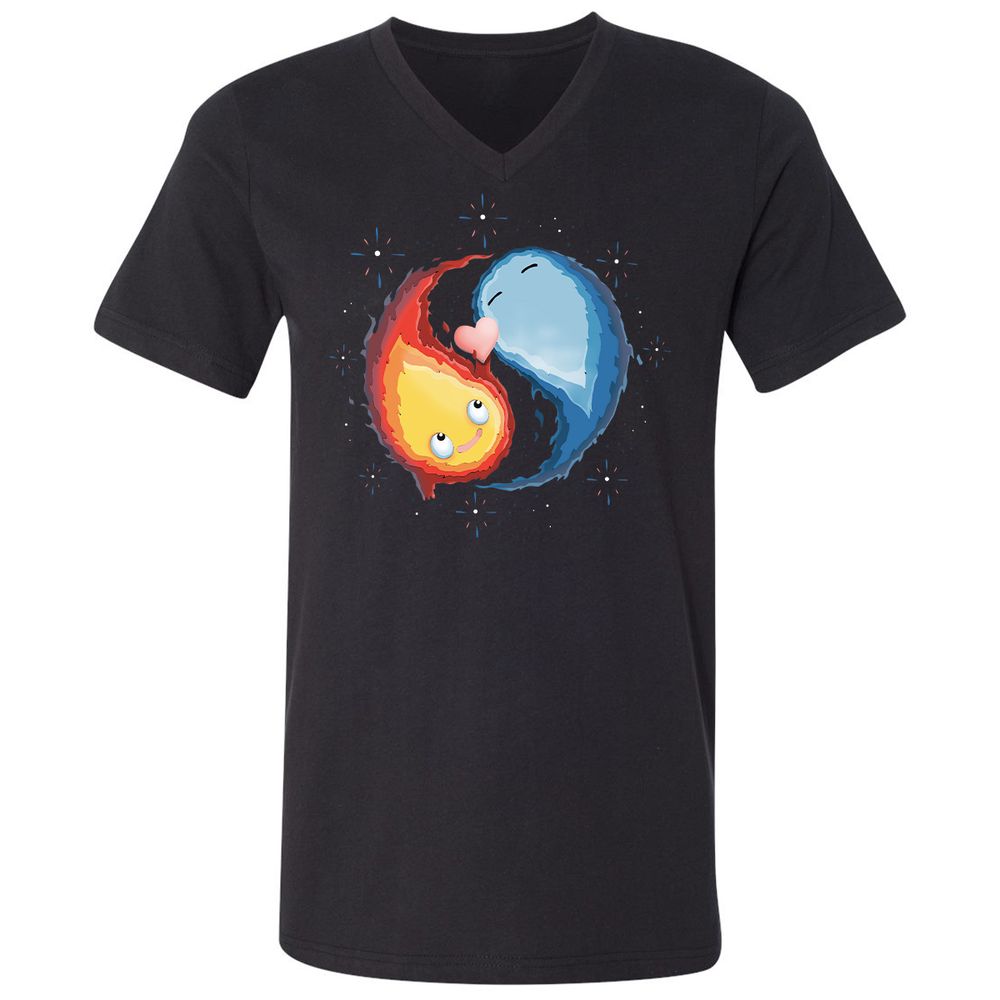 Unisex V-Neck T-Shirt - 4W92J8UJ - Black - 1