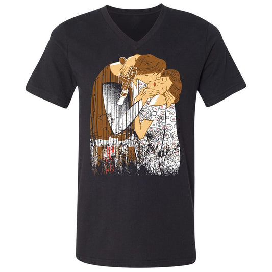 Unisex V-Neck T-Shirt - TCDCDGS8 - Black - 1