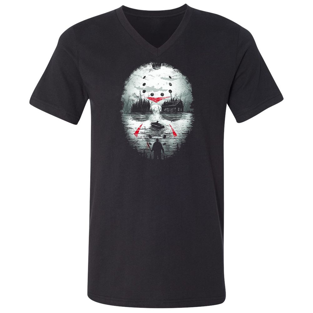 Unisex V-Neck T-Shirt - LRBYUR2A - Black - 1