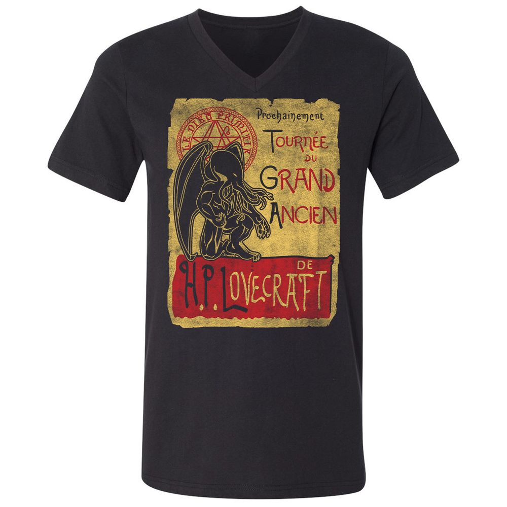 Unisex V-Neck T-Shirt - 8J2CCYD3 - Black - 1