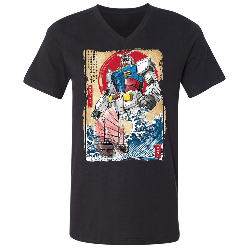 Unisex V-Neck T-Shirt - DMSZZYLK - Black - 1