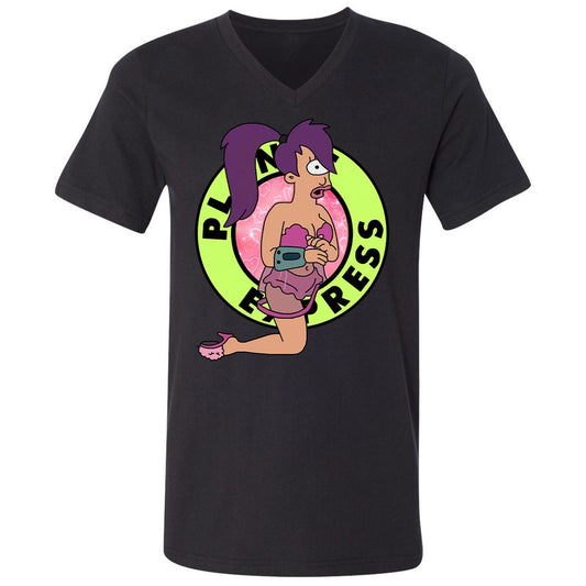 Unisex V-Neck T-Shirt - RVX3BEQ6 - Black - 1