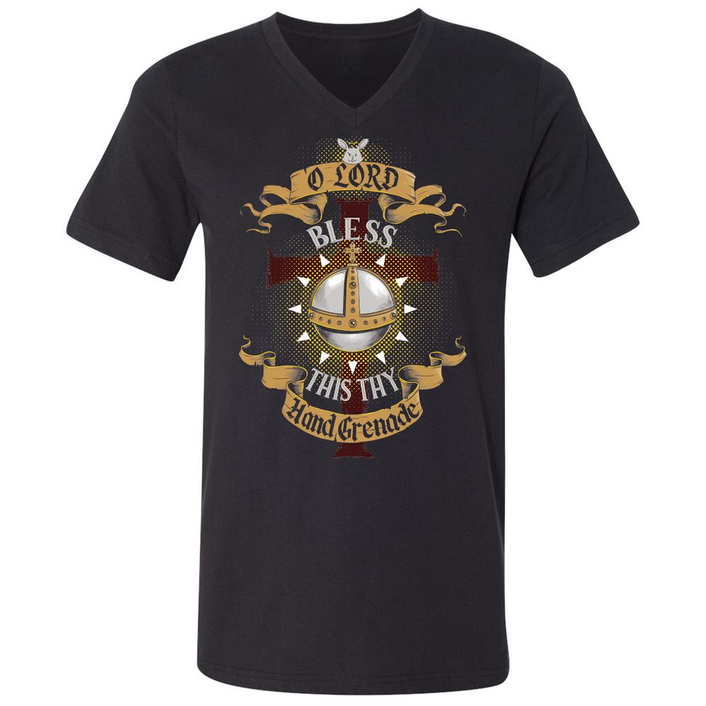 Unisex V-Neck T-Shirt - 713DP4AW - Black - 1