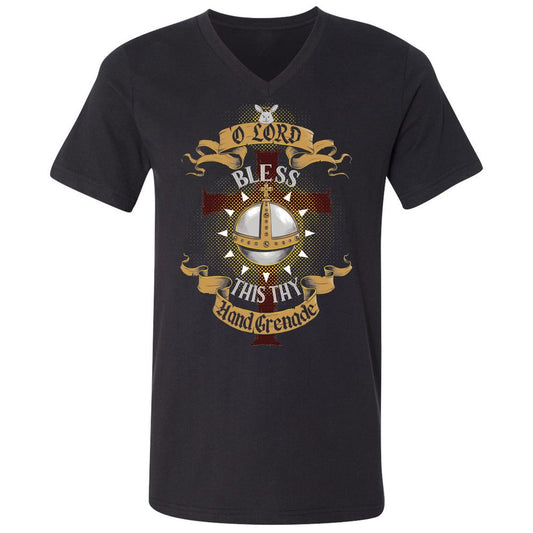 Unisex V-Neck T-Shirt - 713DP4AW - Black - 1