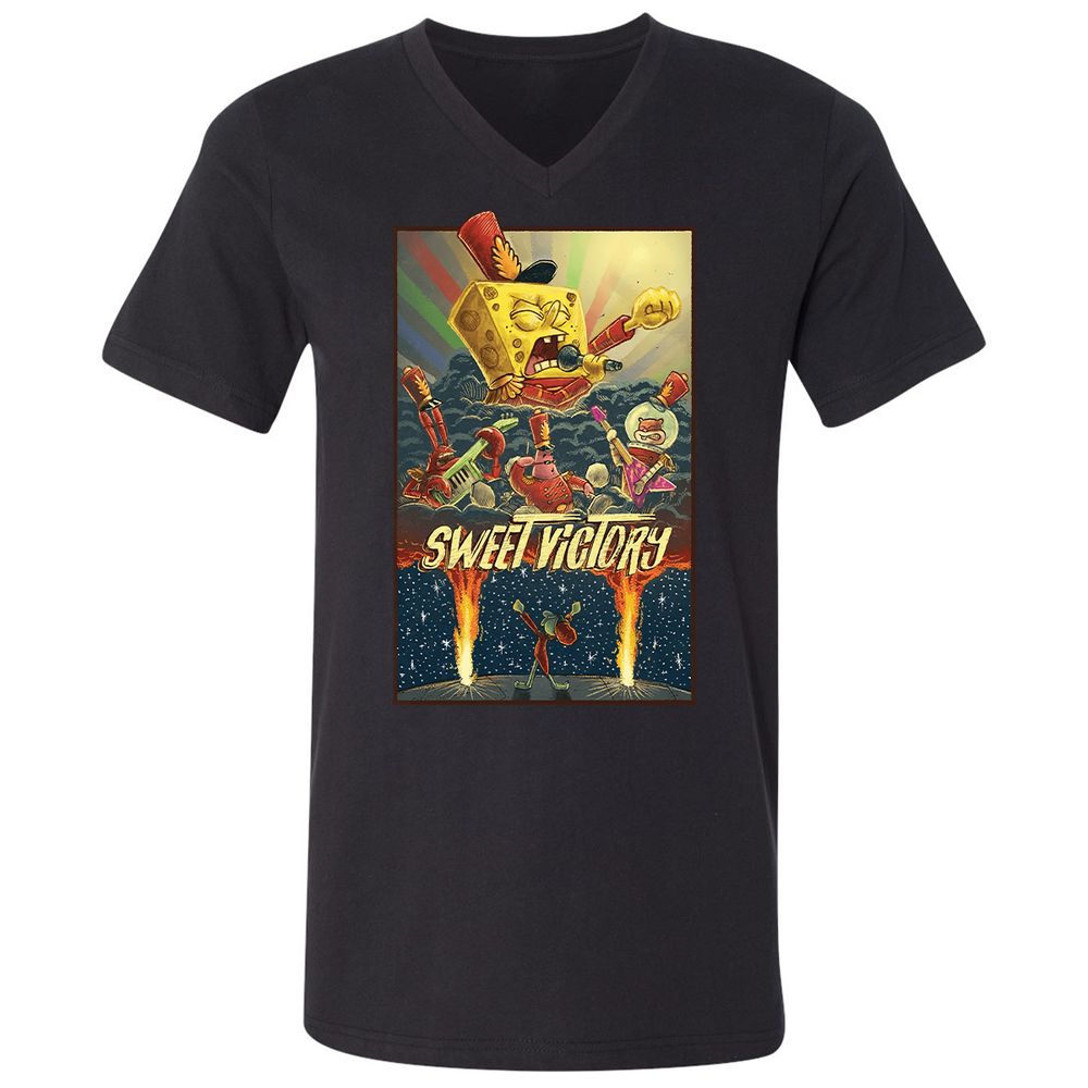 Unisex V-Neck T-Shirt - 7EN55EWS - Black - 1