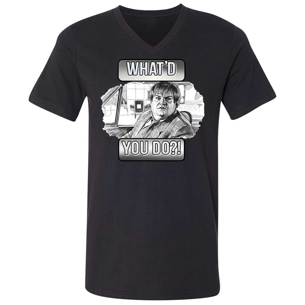 Unisex V-Neck T-Shirt - ACU6N5M1 - Black - 1