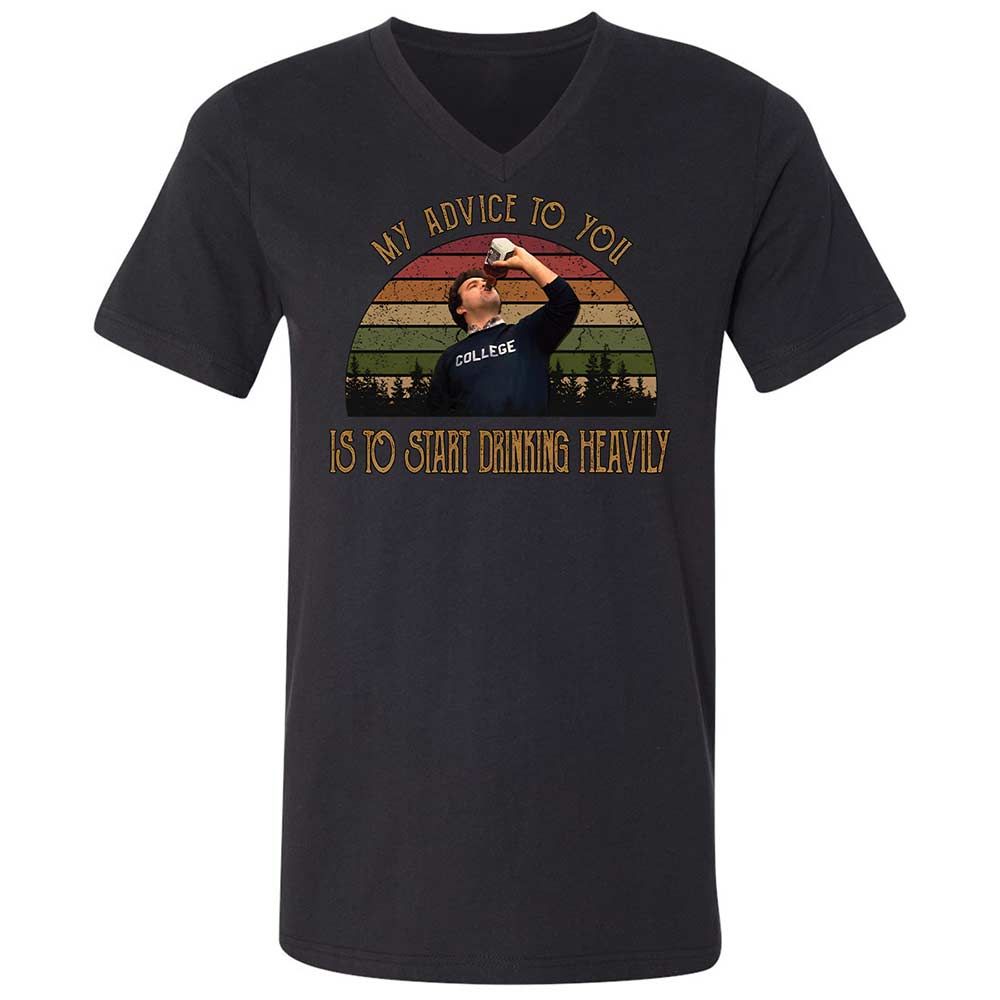 Unisex V-Neck T-Shirt - 6C3ECR4M - Black - 1