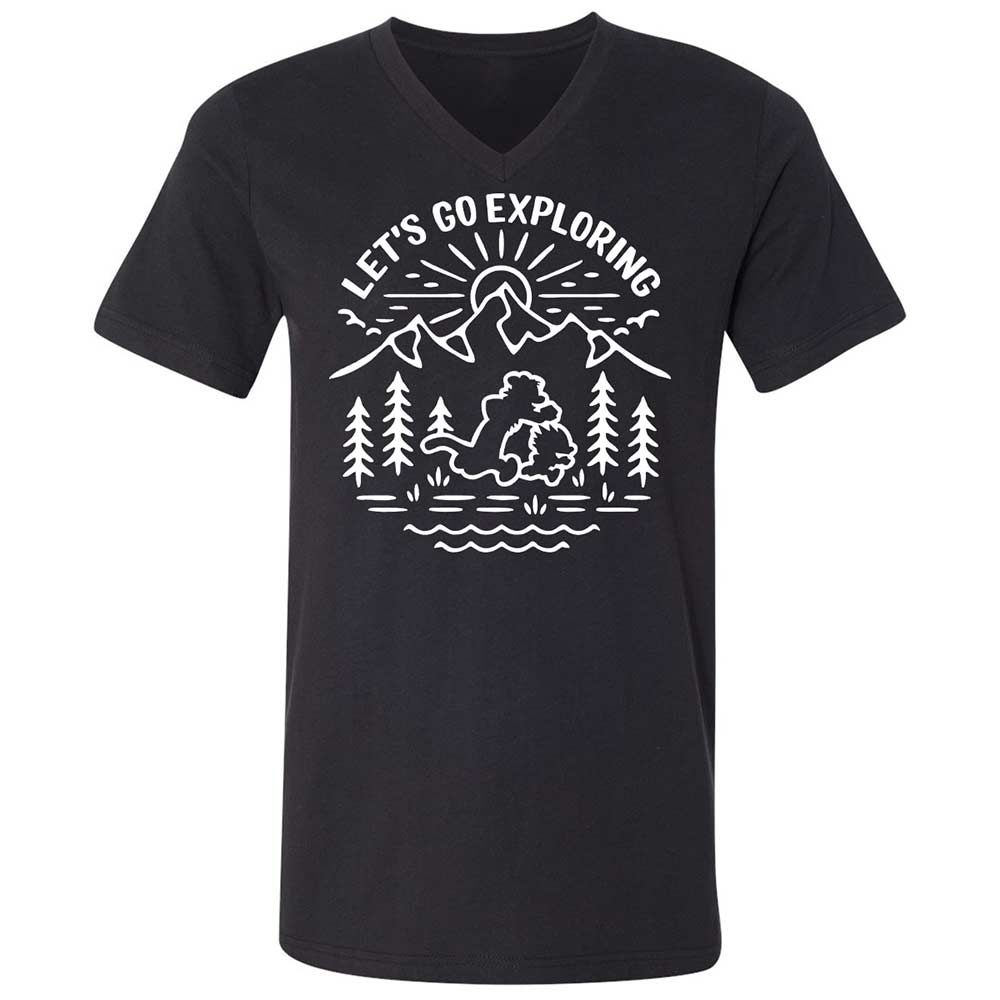 Unisex V-Neck T-Shirt - GEE99RSA - Black - 1