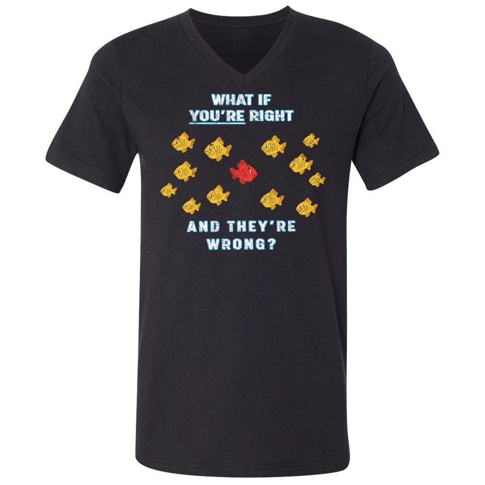 Unisex V-Neck T-Shirt - E7SCPC8Z - Black - 1