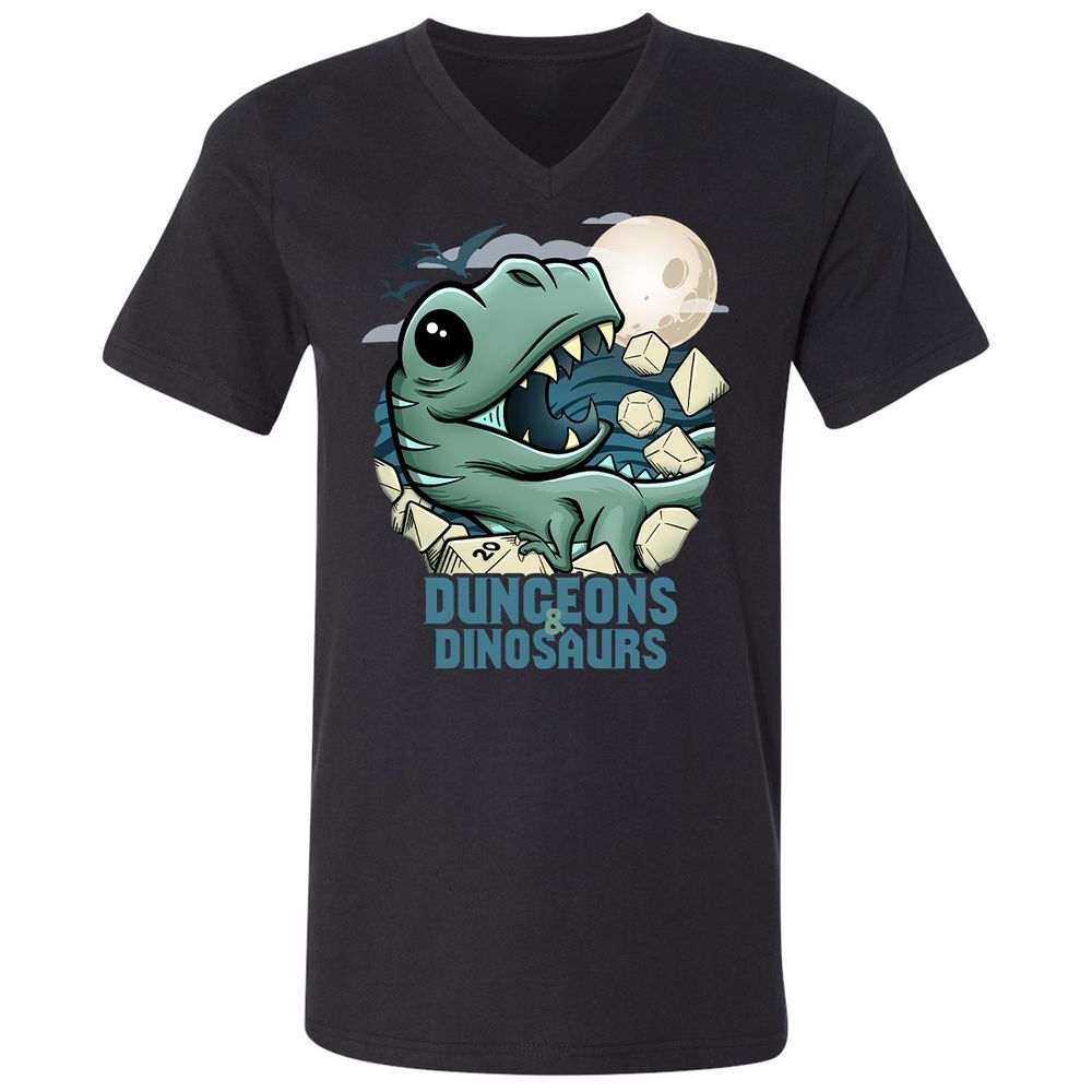 Unisex V-Neck T-Shirt - L4HCKPDR - Black - 1