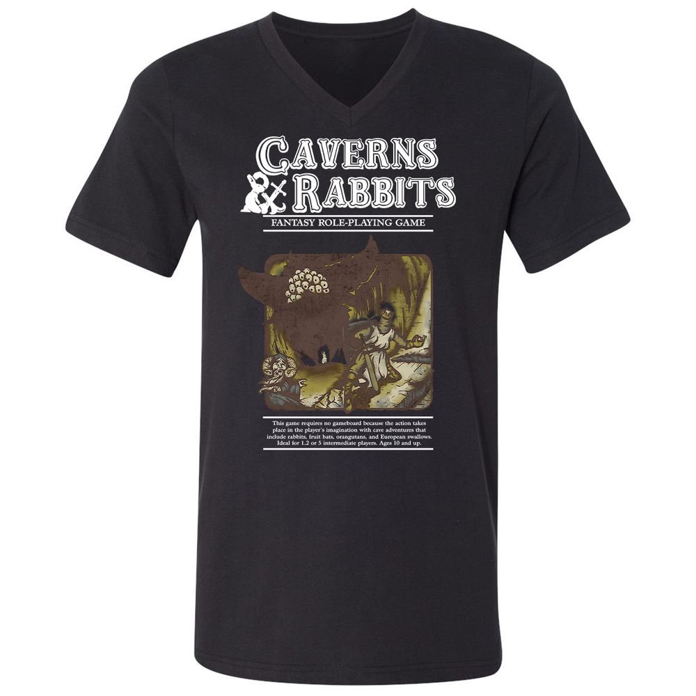 Unisex V-Neck T-Shirt - 8YSVR7MF - Black - 1