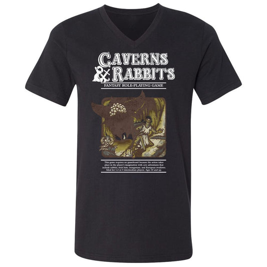 Unisex V-Neck T-Shirt - 8YSVR7MF - Black - 1