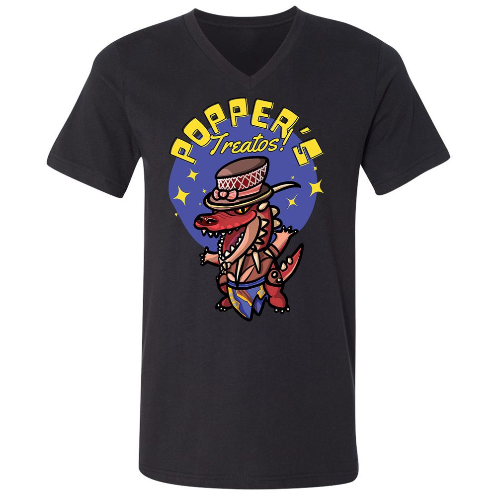 Unisex V-Neck T-Shirt - KR6FB83B - Black - 1