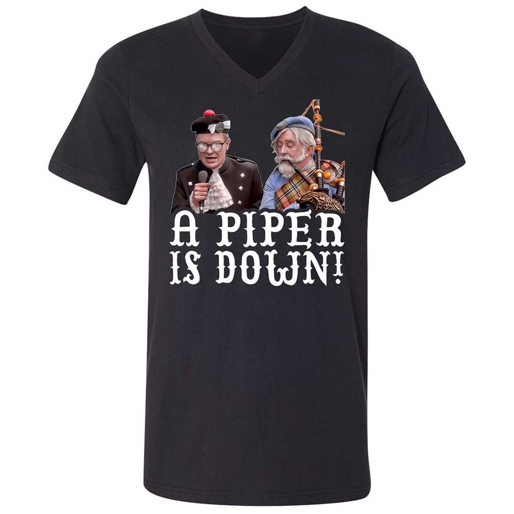 Unisex V-Neck T-Shirt - DAH4F6GJ - Black - 1