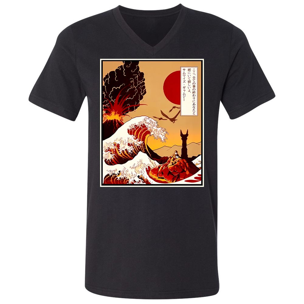 Unisex V-Neck T-Shirt - MB4WF3TR - Black - 1