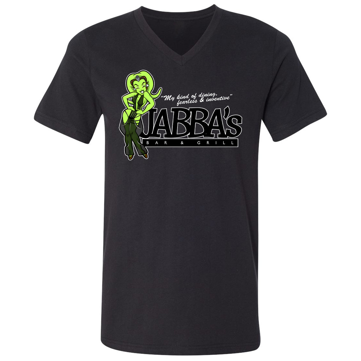 Unisex V-Neck T-Shirt - XS9CRC43 - Black - 1