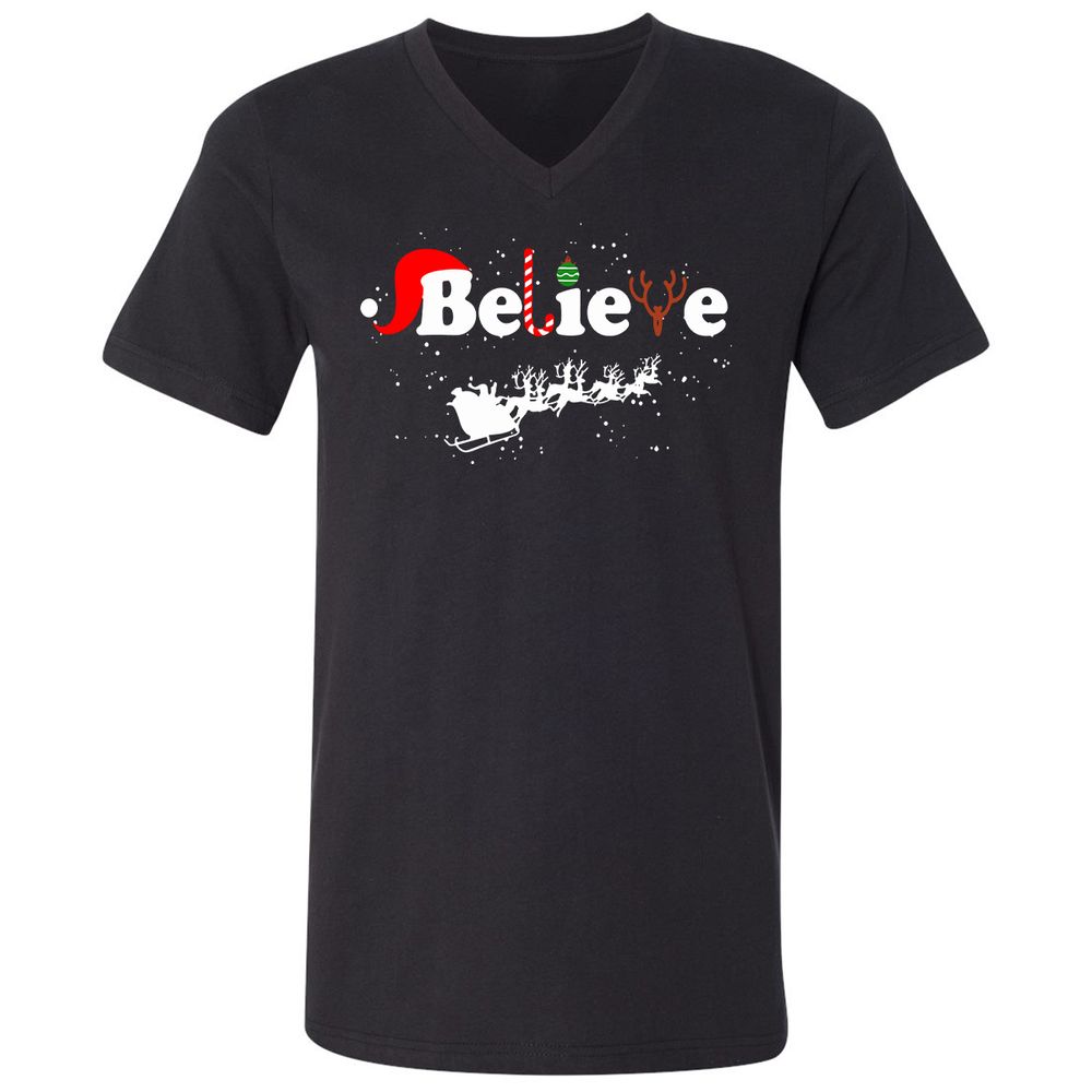 Unisex V-Neck T-Shirt - A1RGGHSU - Black - 1
