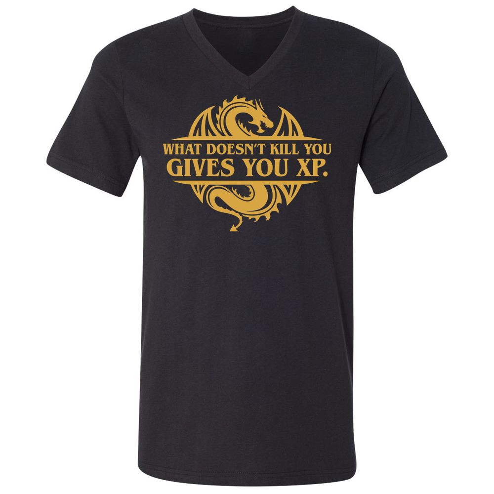 Unisex V-Neck T-Shirt - 6CMVKN7N - Black - 1