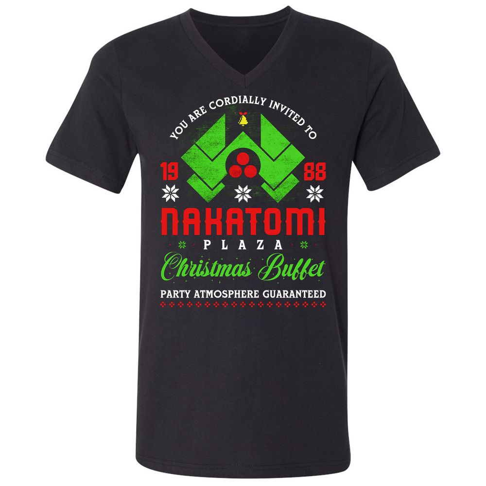 Unisex V-Neck T-Shirt - VSJDBJVV - Black - 1