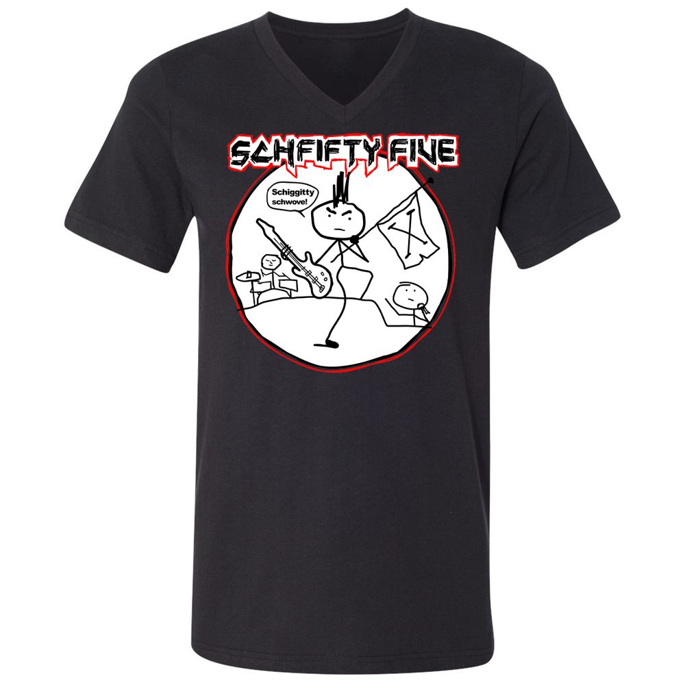 Unisex V-Neck T-Shirt - FTJEWNFN - Black - 1