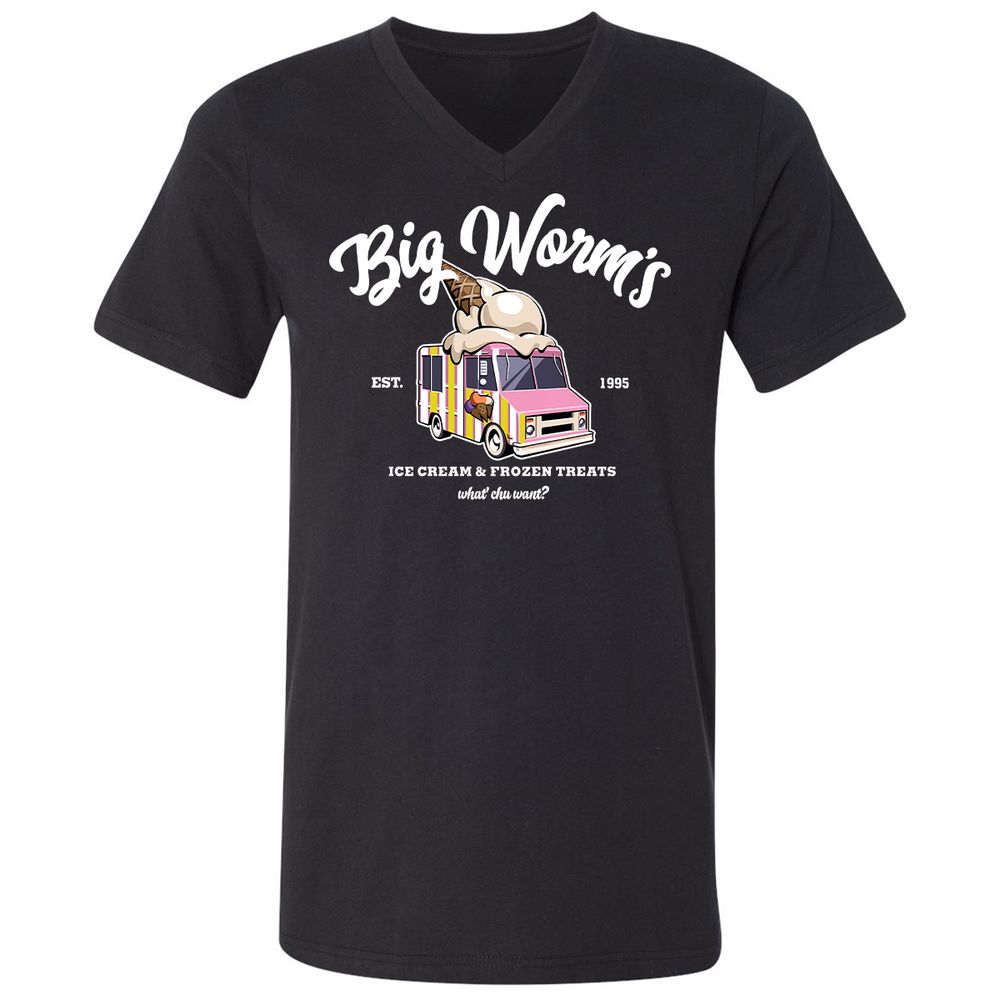 Unisex V-Neck T-Shirt - 7M14HXNK - Black - 1