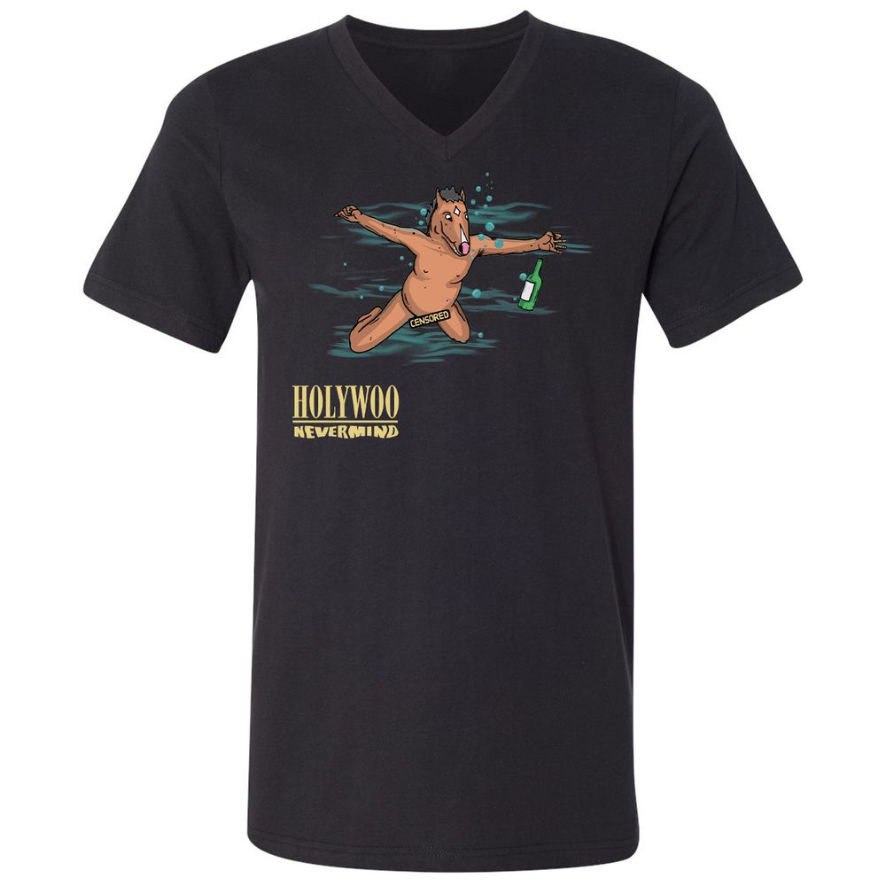 Unisex V-Neck T-Shirt - 3GDG4NA3 - Black - 1