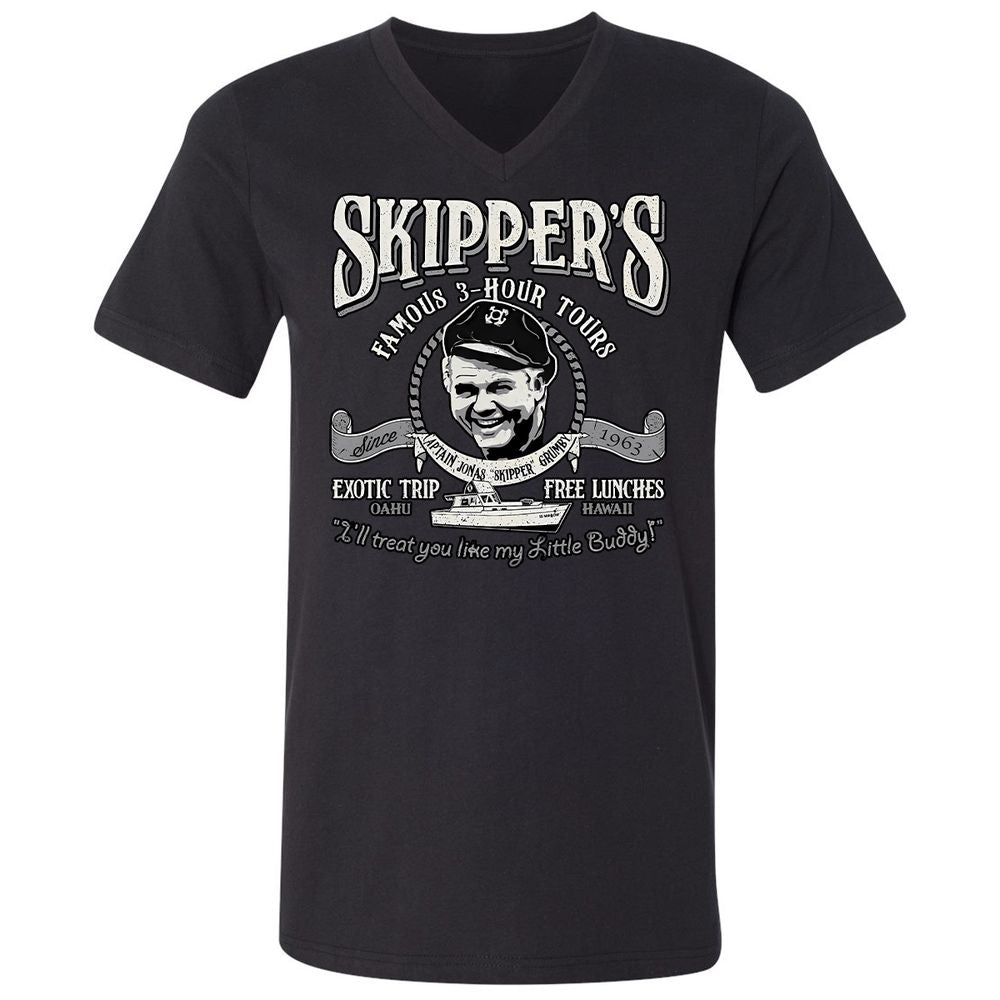 Unisex V-Neck T-Shirt - 6EMFXW75 - Black - 1