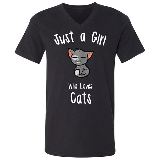 Unisex V-Neck T-Shirt - 7RWTCV67 - Black - 1