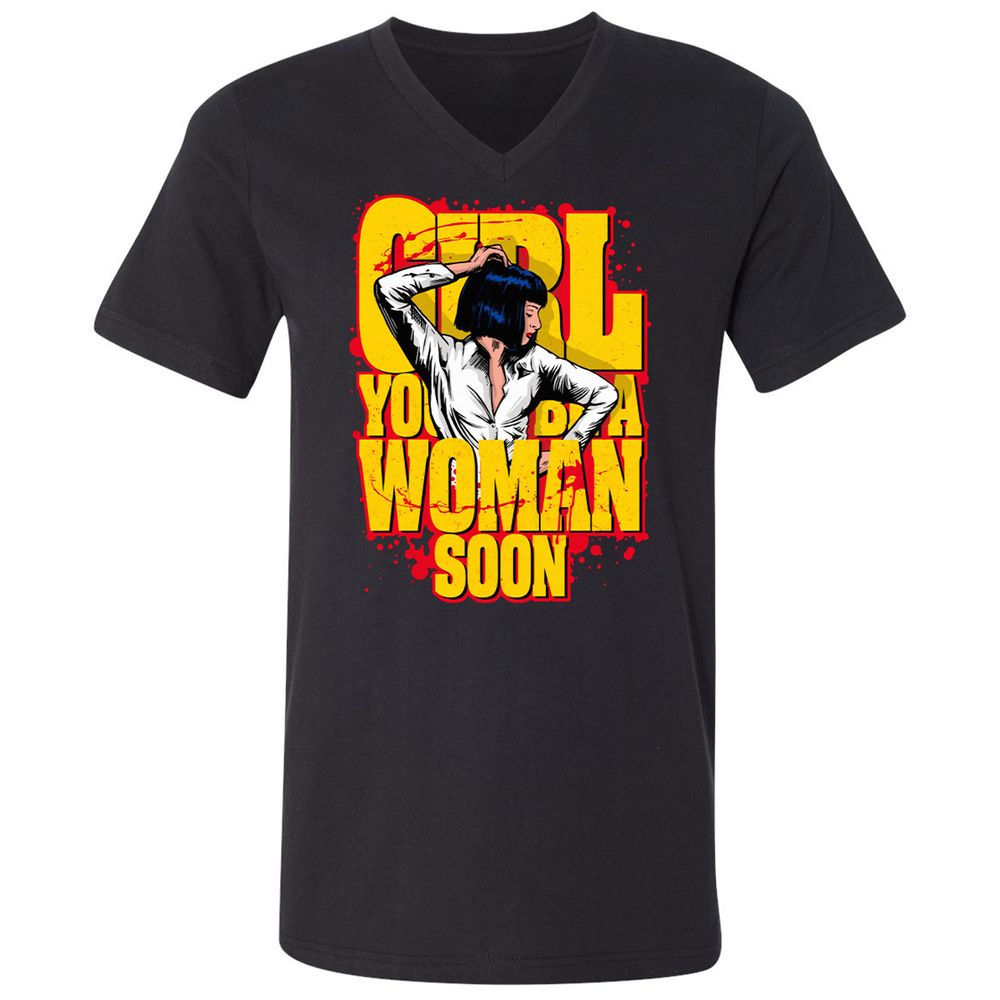 Unisex V-Neck T-Shirt - SUD4LK2M - Black - 1