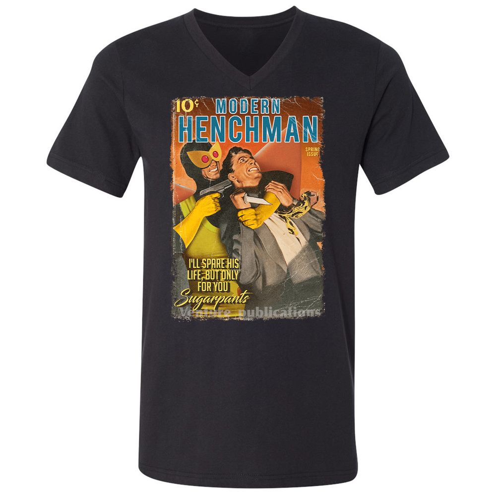 Unisex V-Neck T-Shirt - 4W1MSJ9J - Black - 1