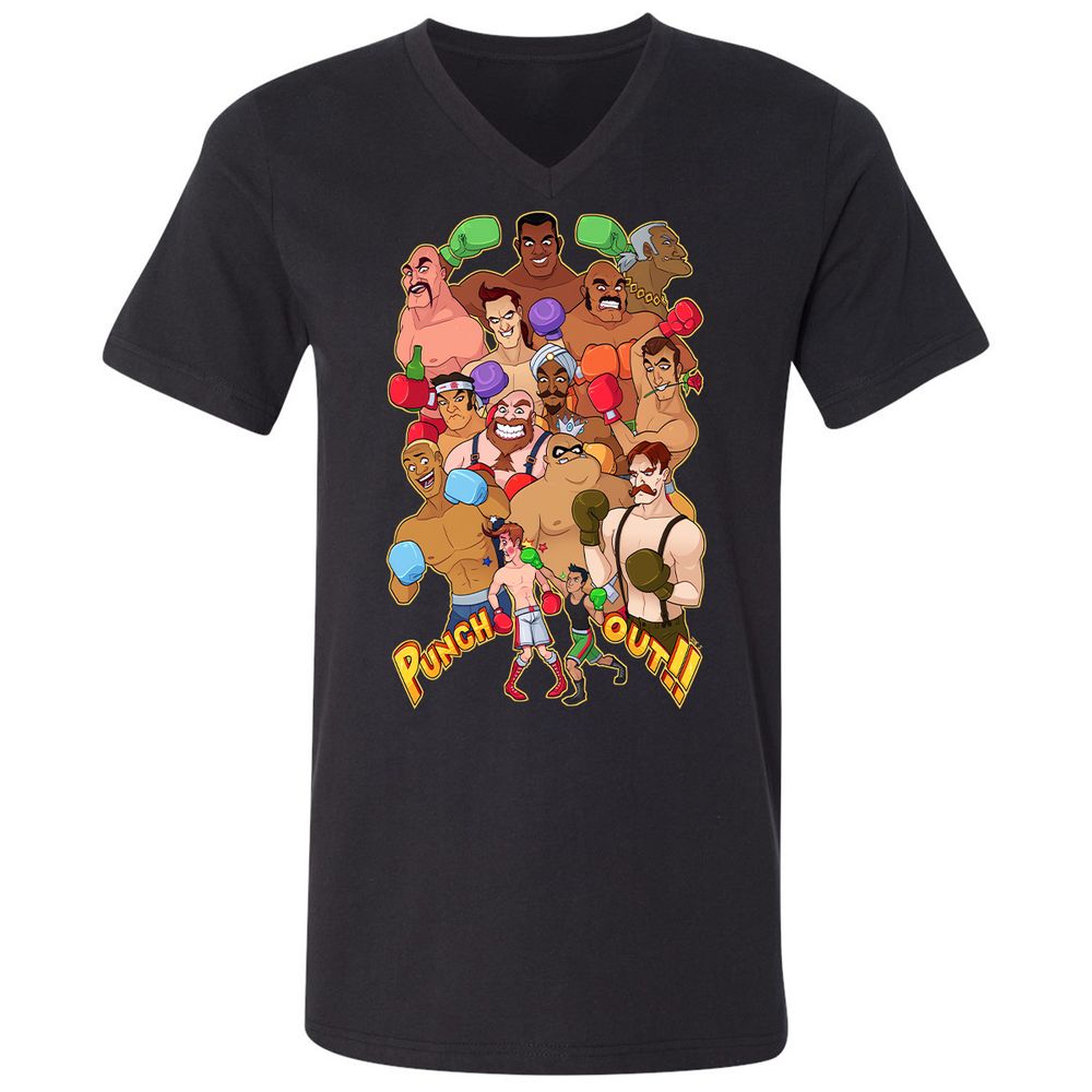Unisex V-Neck T-Shirt - 4ZNPMJY5 - Black - 1