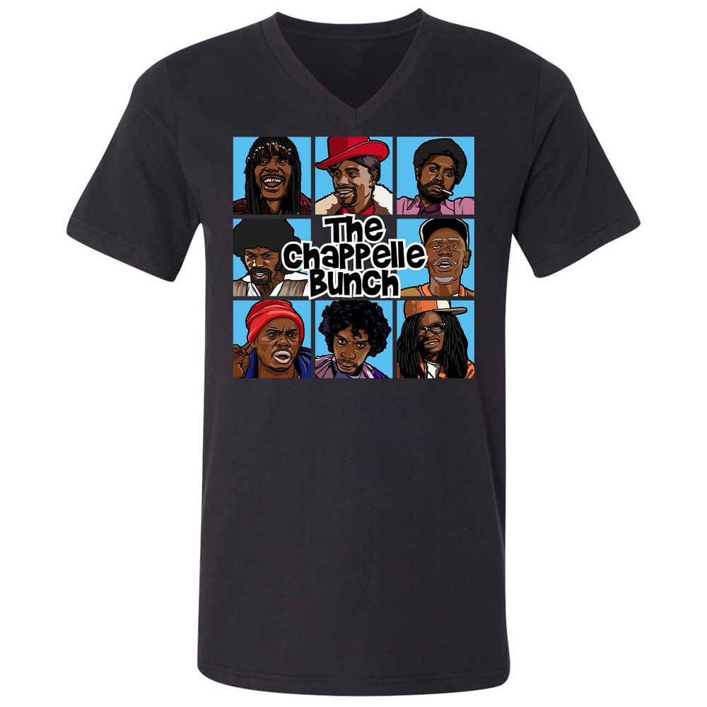 Unisex V-Neck T-Shirt - 6QZRCDC9 - Black - 1