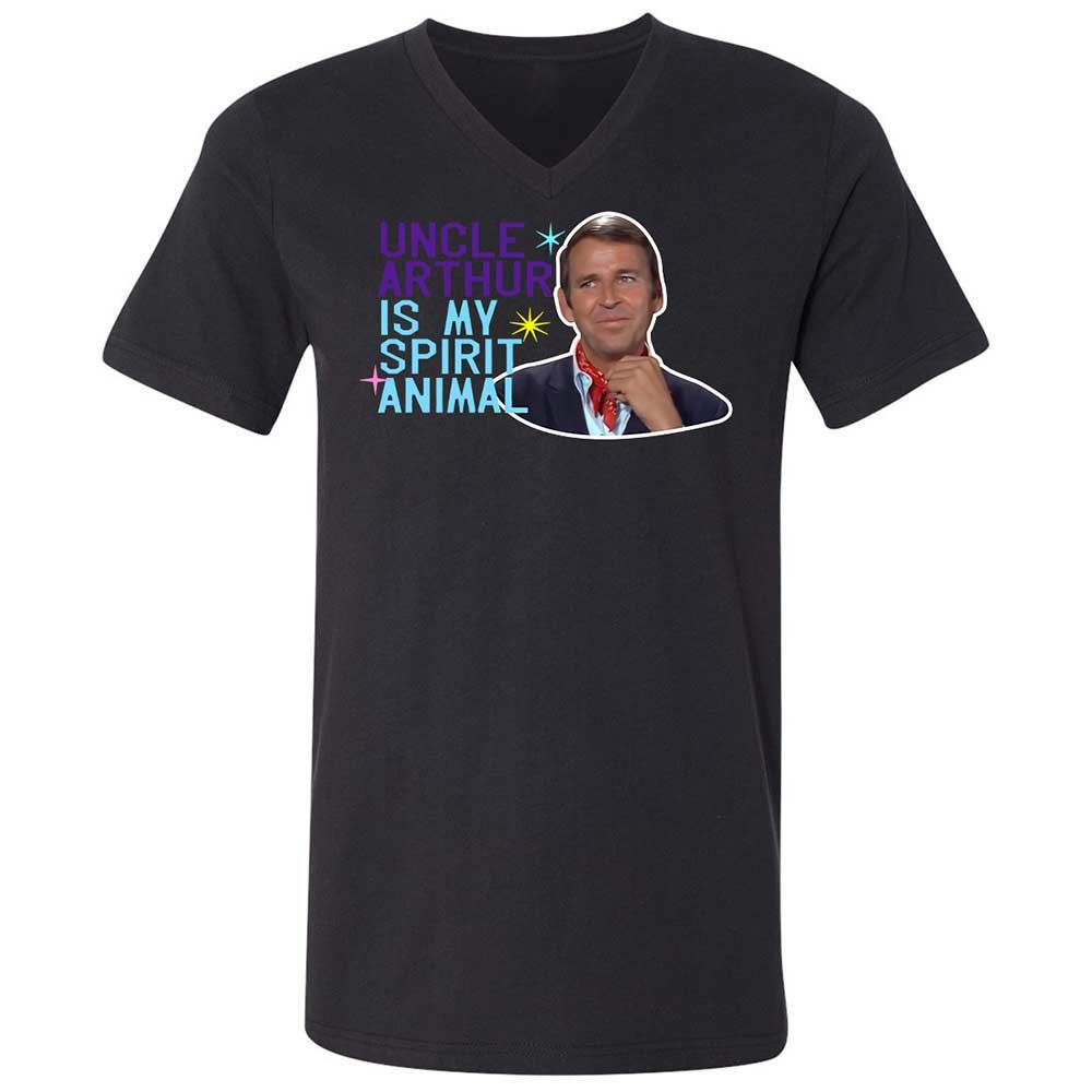 Unisex V-Neck T-Shirt - QBVG3XTZ - Black - 1