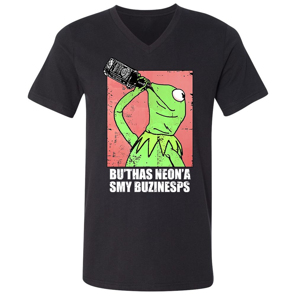 Unisex V-Neck T-Shirt - FFHZYJ9J - Black - 1