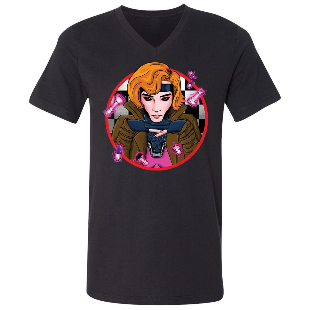 Unisex V-Neck T-Shirt - P7TFFMAP - Black - 1