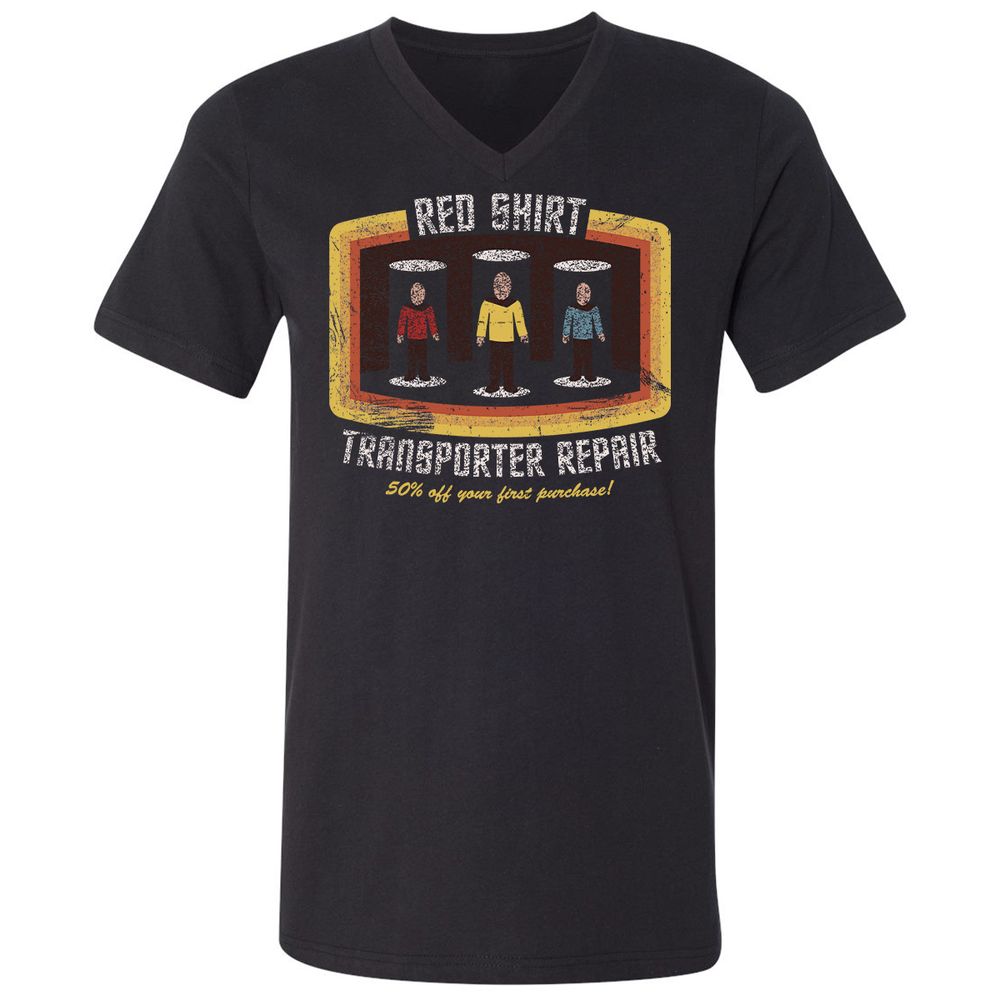 Unisex V-Neck T-Shirt - RNLZ6SKF - Black - 1