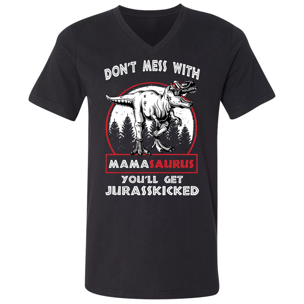 Unisex V-Neck T-Shirt - 4LGLSJLV - Black - 1