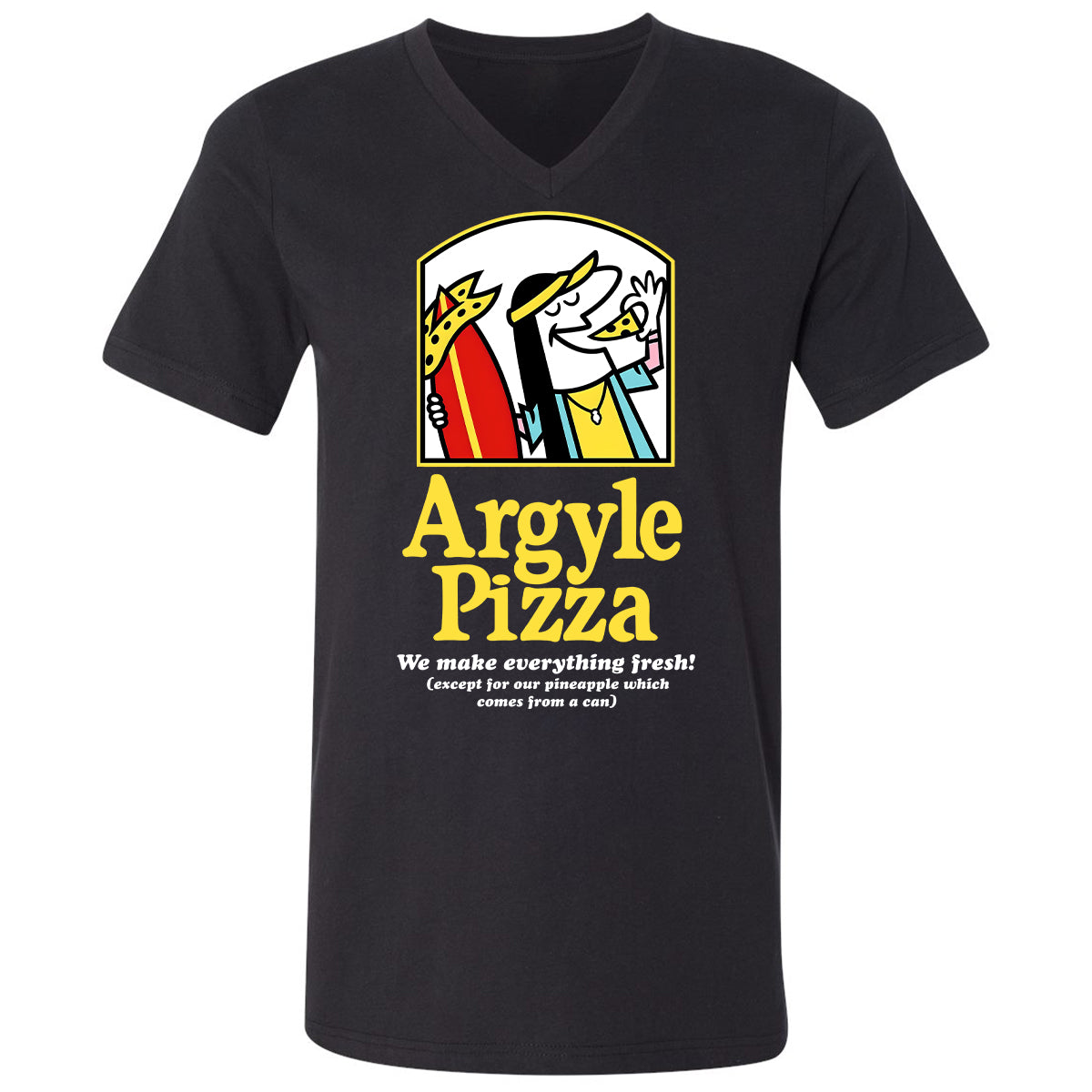 Unisex V-Neck T-Shirt - A9BSZUUZ - Black - 1