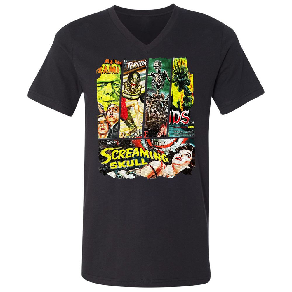 Unisex V-Neck T-Shirt - P6ECZBZC - Black - 1